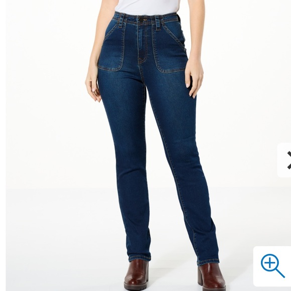 DG2 by Diane Gilman Virtual Stretch Straight-Leg Utility Jean Size 12 NWT - Picture 1 of 11